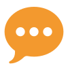 message icon, orange color with 3 dots in the middle
